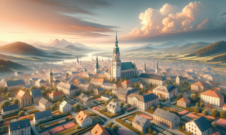 Widok na malowniczy krajobraz Dolnego Śląska z górami w tle, symbolizujący rozwój turystyki w regionie, gmina Karpacz.